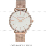 Michael Kors Pyper Quartz Mother of Pearl White Dial Rose Gold Mesh Strap Watch For Women - MK4588 Buy Now By Michael Kors