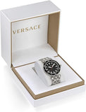 Versace Greca Sport Quartz Black Dial Silver Steel Strap Watch For Men - VEZ300321 Buy Now By Versace