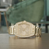 Guess Raven Diamonds Gold Dial Gold Steel Strap Watch for Women - GW0104L2 Buy Now By Guess
