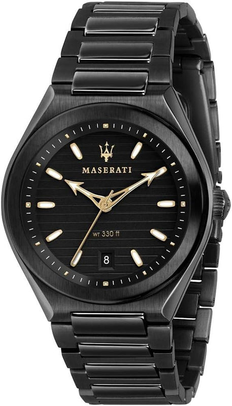 Maserati Triconic Analog Black Dial Black Steel Strap Watch For Men - R8853139004 Buy Now By Maserati