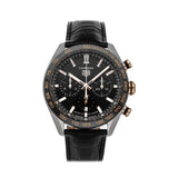 Tag Heuer Carrera Chronograph Black Dial Black Leather Strap Watch for Men - CBN2A5A.FC6481 Buy Now By Tag Heuer