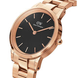 Daniel Wellington Iconic Link Black Dial Rose Gold Steel Strap Watch for Women - DW00100212 Buy Now By Daniel Wellington
