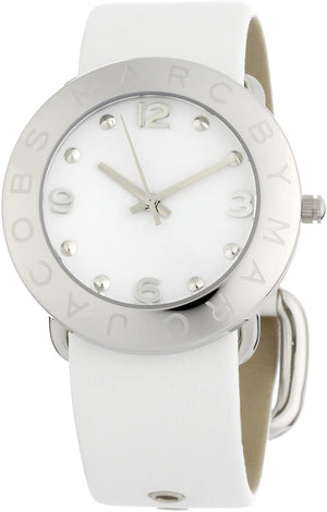 Marc Jacobs Amy White Dial White Leather Strap Watch for Women - MBM1136 Buy Now By Marc Jacobs