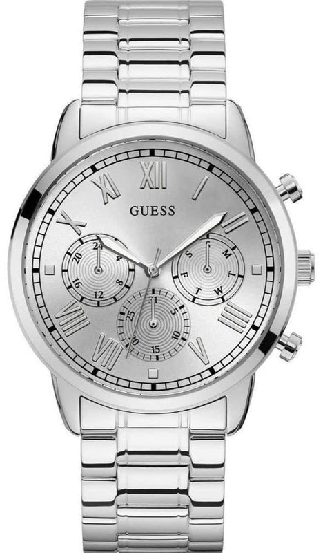 Guess Hendrix Silver Dial Silver Steel Strap Watch for Men - GW0066G1 Buy Now By Guess