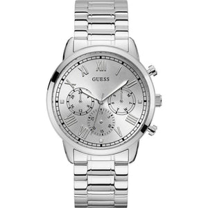 Guess Hendrix Silver Dial Silver Steel Strap Watch for Men - GW0066G1 Buy Now By Guess