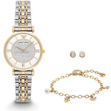 Emporio Armani Gianni T Bar White Dial Two Tone Steel Strap Watch For Women - AR8031 Buy Now By Emporio Armani