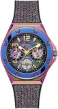 Guess Multifunction Analog Purple Dial Black Rubber Strap Watch For Women - GW0620L4 Buy Now By Guess