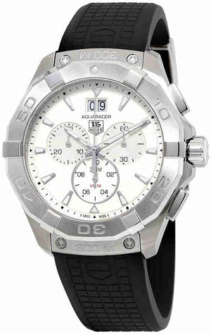 Tag Heuer Aquaracer Chronograph White Dial Black Rubber Strap Watch for Men - CAY1111.FT6041 Buy Now By Tag Heuer