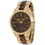 Michael Kors Slim Runway Tortoise Shell Dial Two Tone Steel Strap Watch for Women - MK4284 Buy Now By Michael Kors