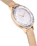 Swarovski Octea Nova Silver Dial Rose Gold Mesh Strap Watch for Women - 5650011 Buy Now By Swarovski