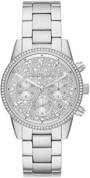 Michael Kors Ritz Chronograph Crystals Silver Dial Silver Steel Strap Watch For Women - MK7301 Buy Now By Michael Kors