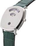 Gucci Grip Quartz Silver Dial Green Leather Strap Watch For Women - YA157414 Buy Now By Gucci