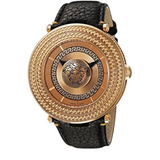Versace V Metal Icon Black Dial Black Leather Strap Watch For Men - VQL020015 Buy Now By Versace