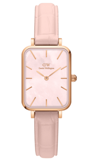 Daniel Wellington Quadro Pressed Mother of Pearl Pink Dial Pink Leather Strap Watch For Women - DW00100508 Buy Now By Daniel Wellington