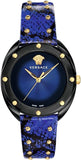 Versace Shadov Quartz Black Dial Blue Leather Strap Watch for Men - VEBM00418 Buy Now By Versace