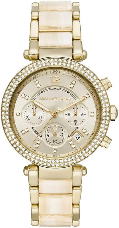 Michael Kors Parker Chronograph Gold Dial Gold Steel Strap Watch For Women - MK6831 Buy Now By Michael Kors
