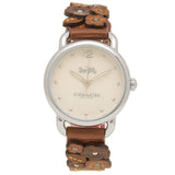 Coach Delancey White Dial Floral Brown Leather Strap Watch for Women - 14502761 Buy Now By Coach