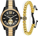 Michael Kors Lexington Quartz Black Dial Two Tone Steel Strap Watch For Men - MK8948 Buy Now By Michael Kors