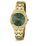 Guess Cosmo Diamonds Green Dial Gold Steel Strap Watch for Women - GW0033L8 Buy Now By Guess