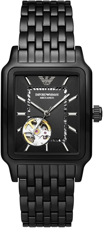 Emporio Armani Meccanico Black Dial Black Steel Strap Watch For Men - AR60058 Buy Now By Emporio Armani