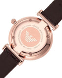 Emporio Armani Gianni T-Bar Silver Dial Brown Leather Strap Watch For Women - AR11269 Buy Now By Emporio Armani