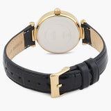 Guess Park Avenue Quartz Gold Dial Black Leather Strap Watch For Women - W0838L1 Buy Now By Guess