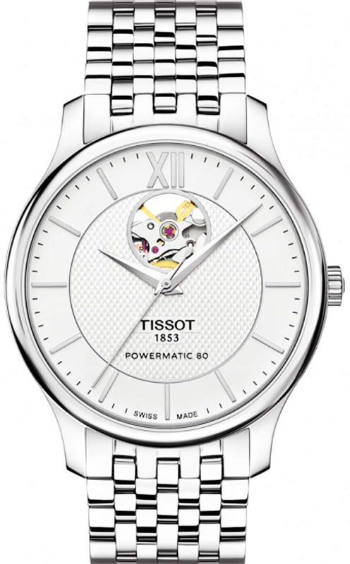 Tissot Tradition Powermatic 80 Open Heart Automatic Watch For Men - T063.907.11.038.00 Buy Now By Tissot