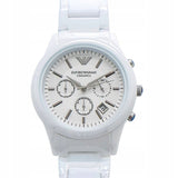 Emporio Armani Ceramica Chronograph White Dial White Strap Watch For Men - AR1453 Buy Now By Emporio Armani