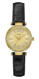 Guess Park Avenue Quartz Gold Dial Black Leather Strap Watch For Women - W0838L1 Buy Now By Guess