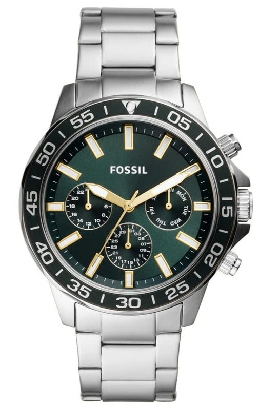 Fossil Bannon Chronograph Green Dial Silver Steel Strap Watch for Men - BQ2492 Buy Now By Fossil