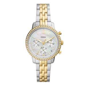 Fossil Neutra Chronograph Mother of Pearl White Dial Two Tone Steel Strap Watch for Women - ES5216 Buy Now By Fossil