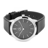 Calvin Klein Minimal Grey Dial Black Leather Strap Watch for Men - K3M221C4 Buy Now By Calvin Klein