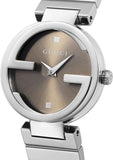 Gucci Interlocking G Brown Dial Silver Steel Strap Watch For Women - YA133506 Buy Now By Gucci