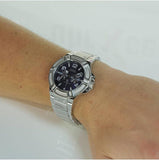 Guess Rigor Quartz Black Dial Silver Steel Strap Watch For Men - W0218G2 Buy Now By Guess