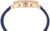 Guess Confetti Diamonds Gold Dial Blue Rubber Strap Watch For Women - W1098L6 Buy Now By Guess