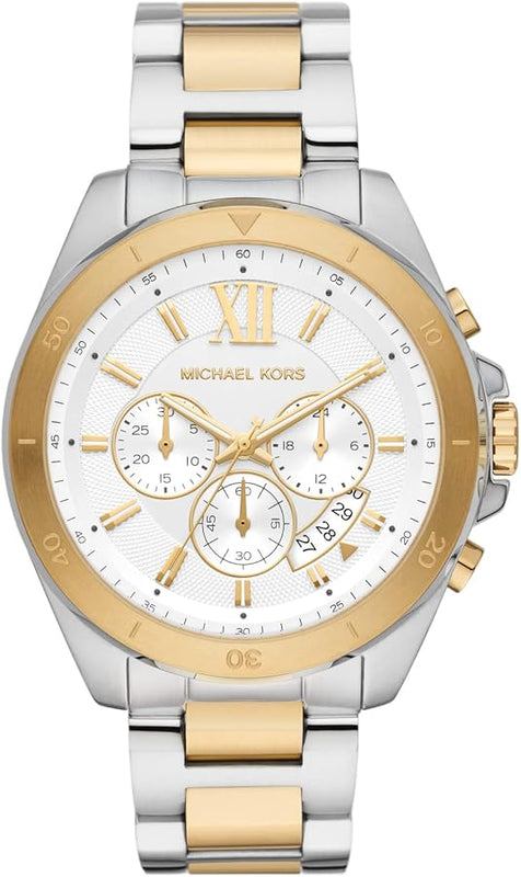 Michael Kors Brecken Chronograph White Dial Two Tone Steel Strap Watch For Men - MK9064 Buy Now By Michael Kors