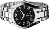 Emporio Armani Valente Black Dial Silver Steel Strap Watch For Men - AR0680 Buy Now By Emporio Armani