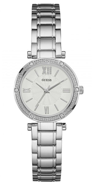 Guess Park Ave White Dial Silver Steel Strap Watch for Women - W0767L1 Buy Now By Guess