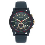 Armani Exchange Outerbanks Chronograph Blue Dial Blue Silicone Strap Watch For Men - AX1335 Buy Now By Armani Exchange