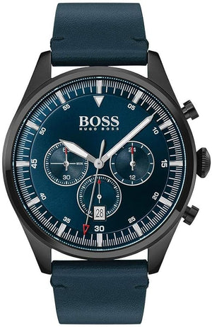 Hugo Boss Pioneer Quartz Blue Dial Blue Leather Strap Watch For Men - 1513711 Buy Now By Hugo Boss