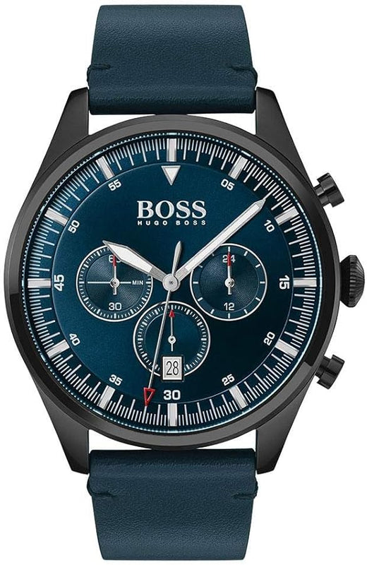 Hugo Boss Pioneer Quartz Blue Dial Blue Leather Strap Watch For Men - 1513711 Buy Now By Hugo Boss