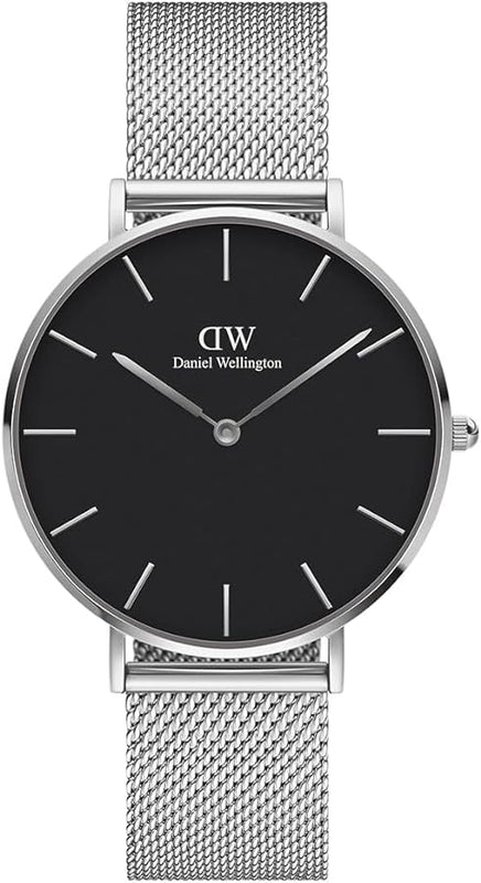 Daniel Wellington Petite Sterling Black Dial Silver Mesh Bracelet Watch For Women - DW00100218 Buy Now By Daniel Wellington