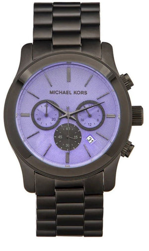 Michael Kors Runway Chronograph Purple Dial Black Steel Strap Watch For Women - MK5954 Buy Now By Michael Kors