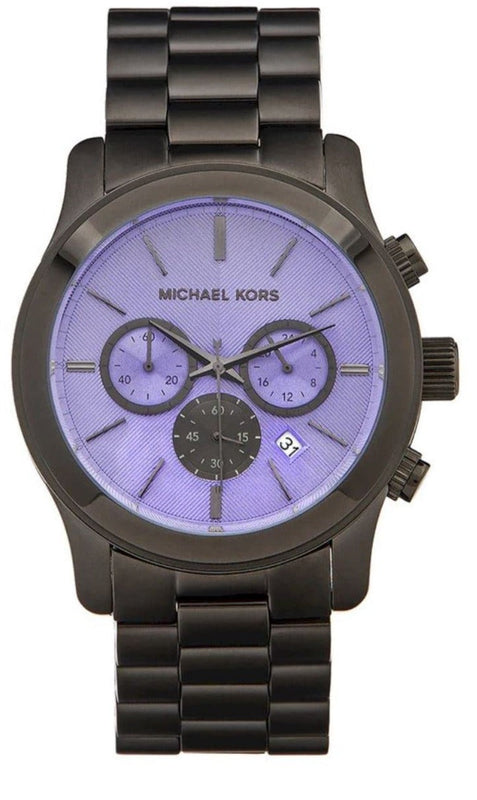 Michael Kors Runway Chronograph Purple Dial Black Steel Strap Watch For Women - MK5954 Buy Now By Michael Kors