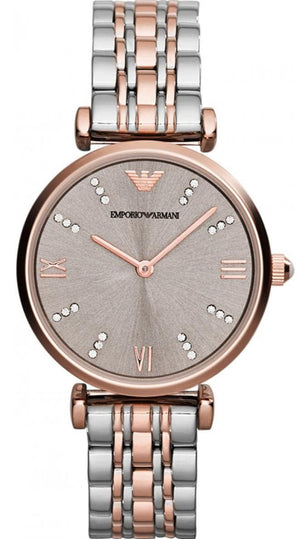 Emporio Armani Gianni T Bar Grey Dial Two Tone Steel Strap Watch For Women - AR1840 Buy Now By Emporio Armani