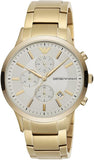 Emporio Armani Renato Chronograph White Dial Gold Steel Strap Watch For Men - AR11332 Buy Now By Emporio Armani