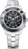 Swarovski Octea Lux Sport Chronograph Black Dial Silver Steel Strap Watch for Women - 5610520 Buy Now By Swarovski