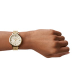Fossil Jacqueline White Dial Gold Steel Strap Watch for Women - ES3434 Buy Now By Fossil