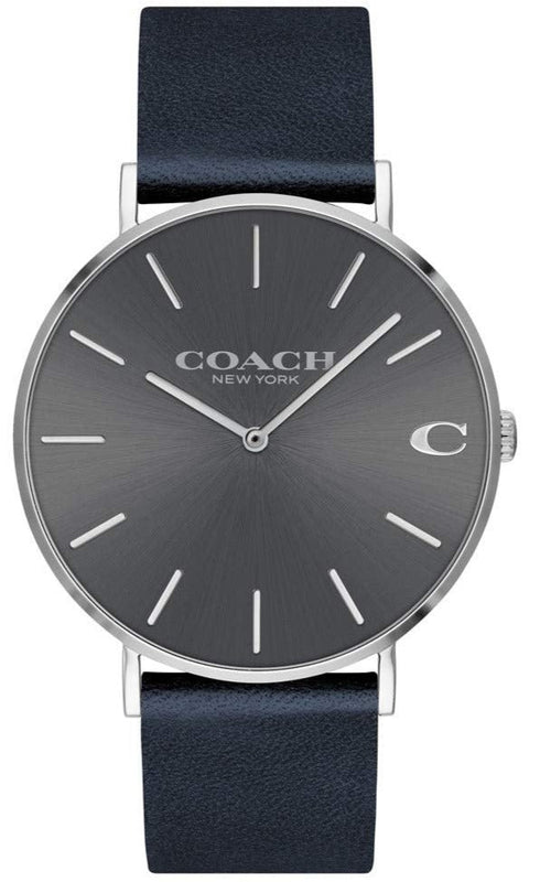 Coach Charles Grey Dial Black Leather Strap Watch for Men - 14602150 Buy Now By Coach