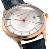 Emporio Armani Classic Silver Dial Blue Leather Strap Watch For Men - AR11131 Buy Now By Emporio Armani